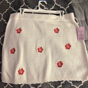 Knit style floral skirt